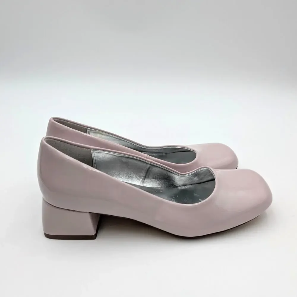 Steve Madden Jenna Block Heel Pump Round Toe Girls Blush Size US5M EU37